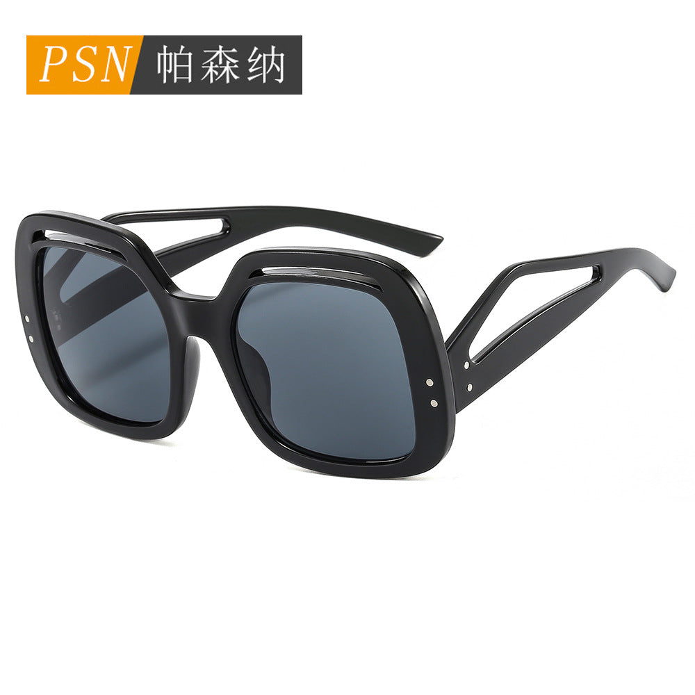 PSN帕森纳2021冬季黑色全框方框太阳镜PC镜架镜片UV400遮阳镜