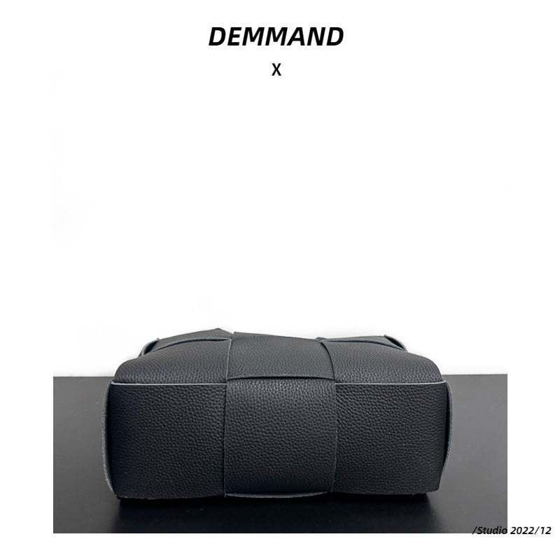 2023新款原创小众托特包大容量女包真皮编织手提包简约通勤质感包