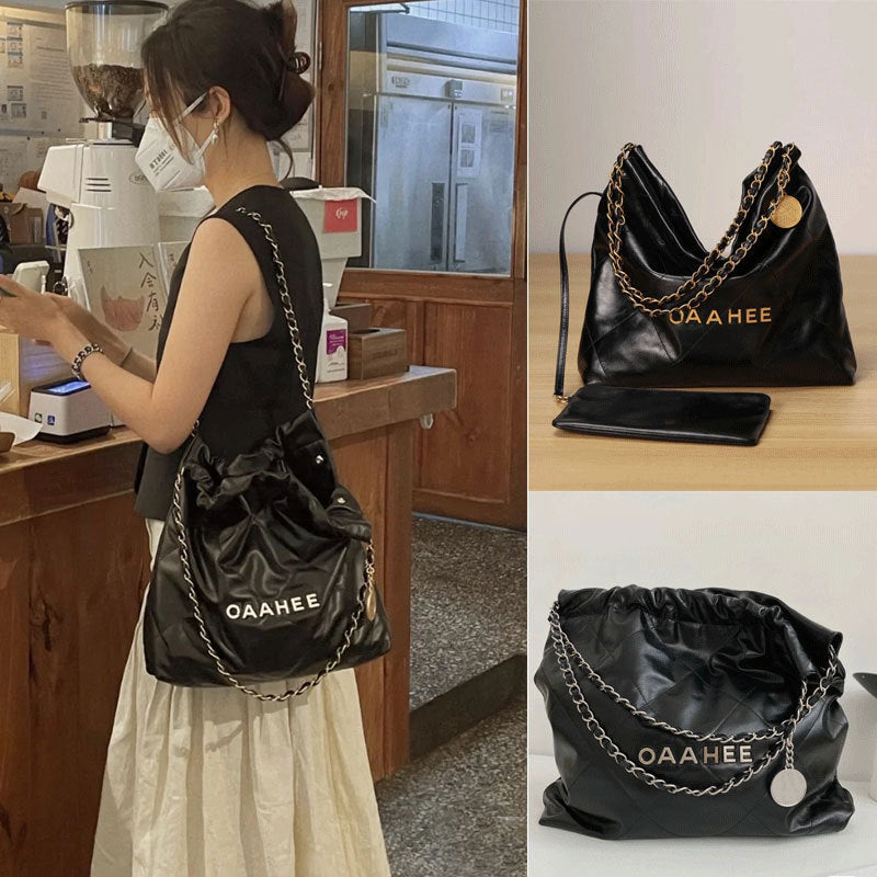 小香风垃圾袋托特包女大容量单肩大包电脑包通勤链条包有正版大牌