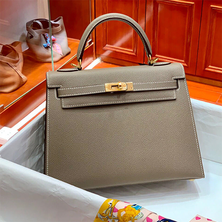 手掌纹牛皮二代凯丽包真皮女包百搭高级感mini手提包单肩斜挎小包