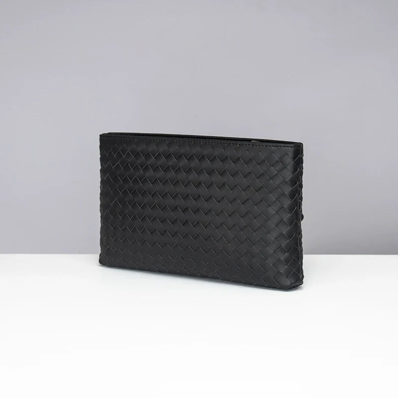 X&BV男包手拿包新款潮流时尚大容量男士包包休闲编织手包男手抓包