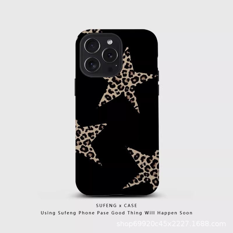 跨境爆款星星豹纹适用苹果17Promax手机壳iPhone16磁吸15菲林壳14