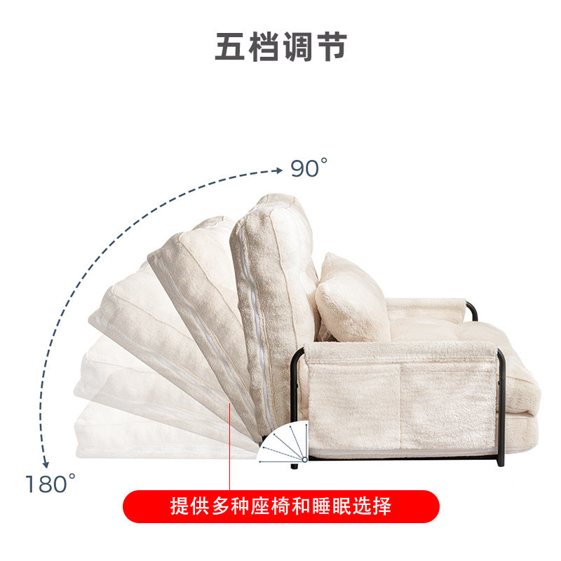 亚马逊布艺一体成型压缩沙发客厅公寓小户型可躺可睡折叠休闲椅