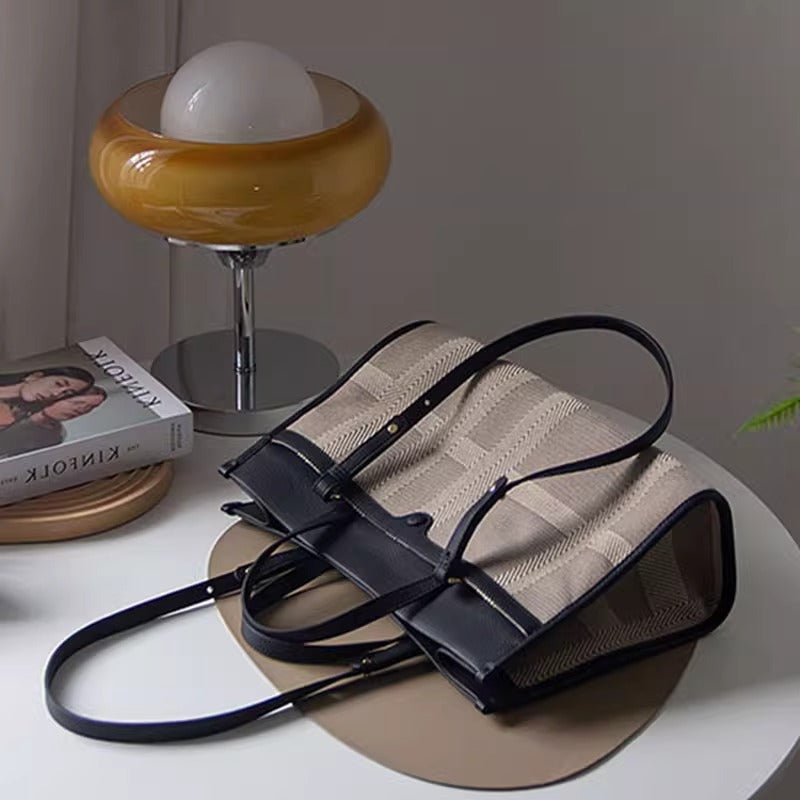 包包女秋冬新款 大容量托特包手提帆布电脑包简约时尚通勤单肩包