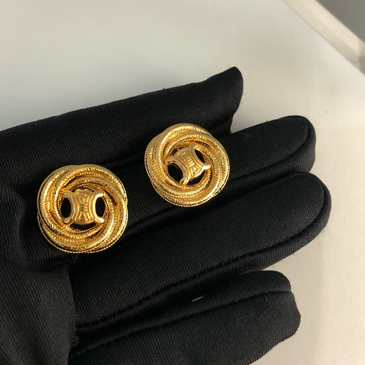 赛家新款凯旋门耳环简约时尚个性气质ins风线条缠绕形耳钉