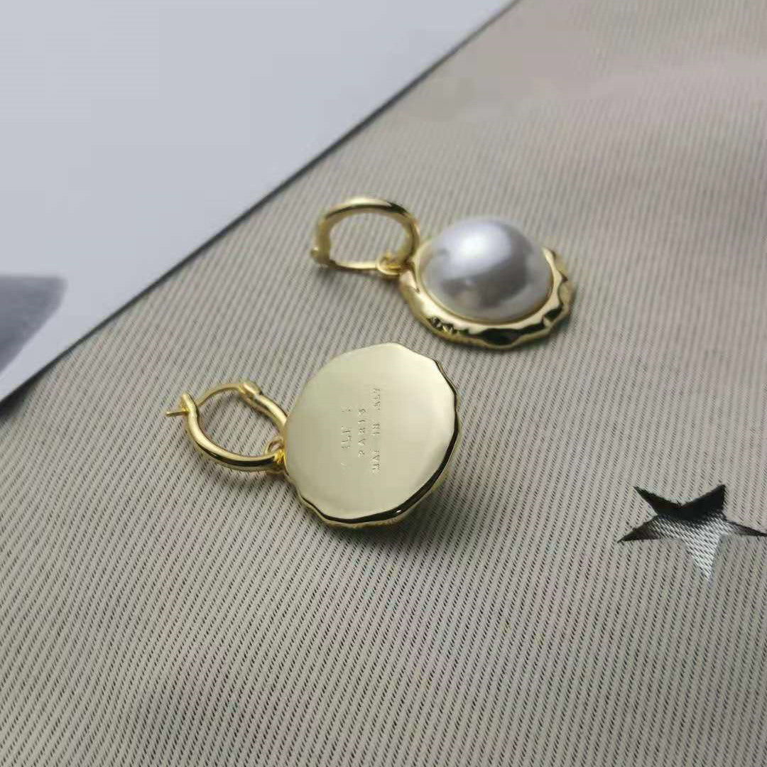 赛家2021新款珍珠耳环女复古潮气质优雅高级感巴洛克珍珠耳钩