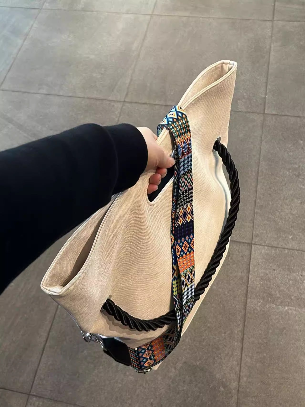 韩版扎染慵懒风软皮大容量通勤单肩包复古邮差斜跨托特包电脑包