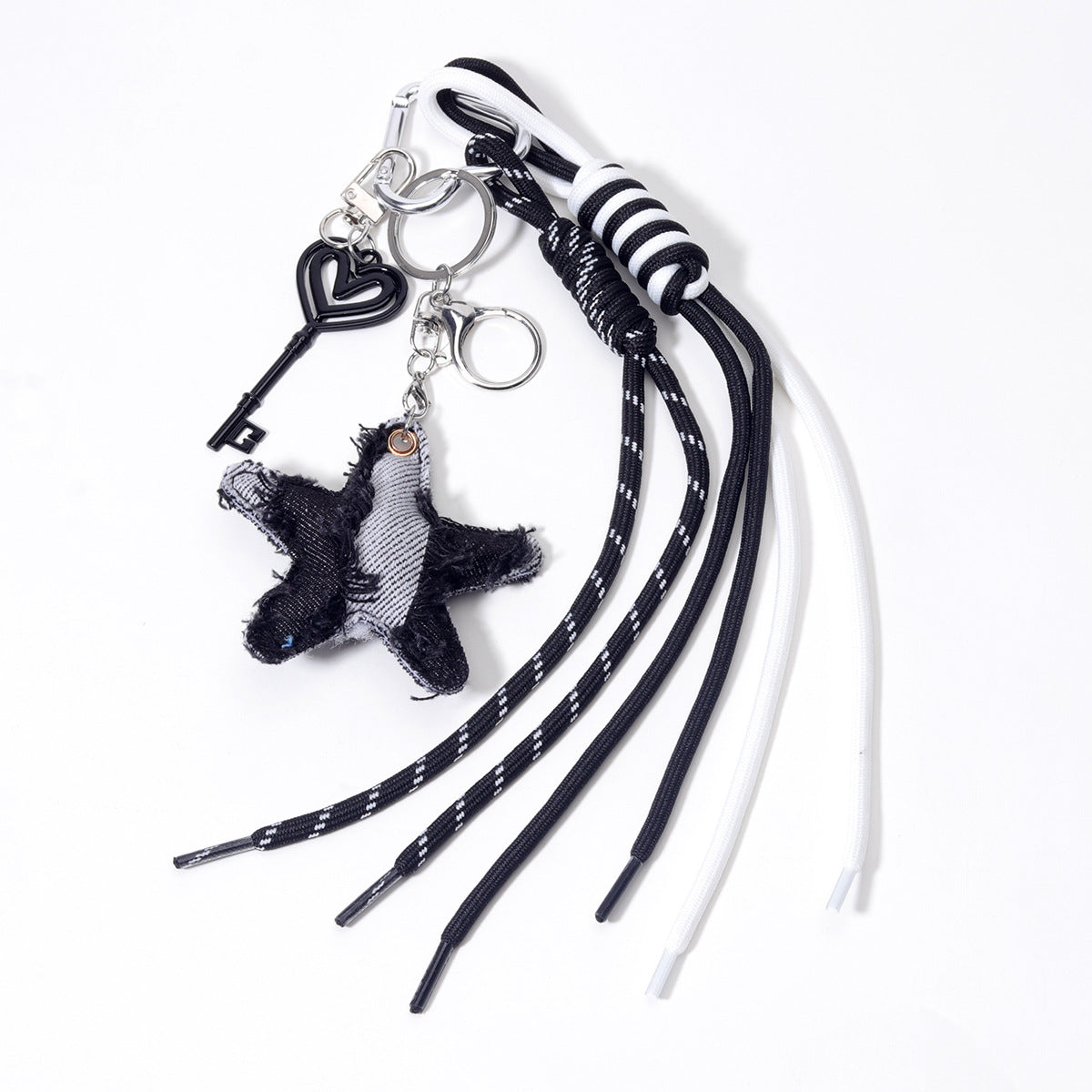 量大价优跨境直供五角星PU皮革包挂牛仔布挂件包包挂吊饰钥匙扣