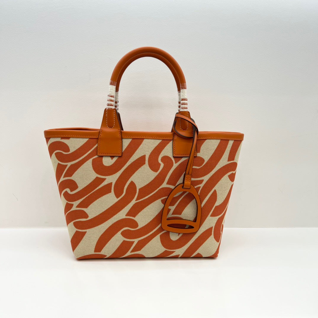 女包高级时尚百搭腋下托特包手工编织牛皮拼帆布撞色手提菜篮子包