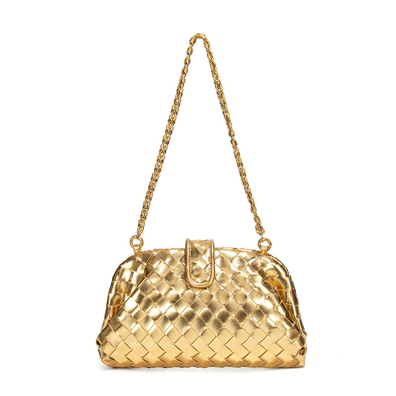 跨境新款手工编织女包高级感单肩腋下女包软皮百搭休闲手提托包包