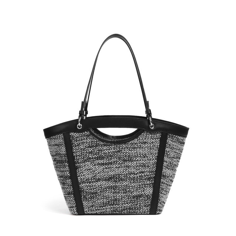 新款度假沙滩子母包草编菜篮子单肩女包时尚腋下包手拎编织托特包