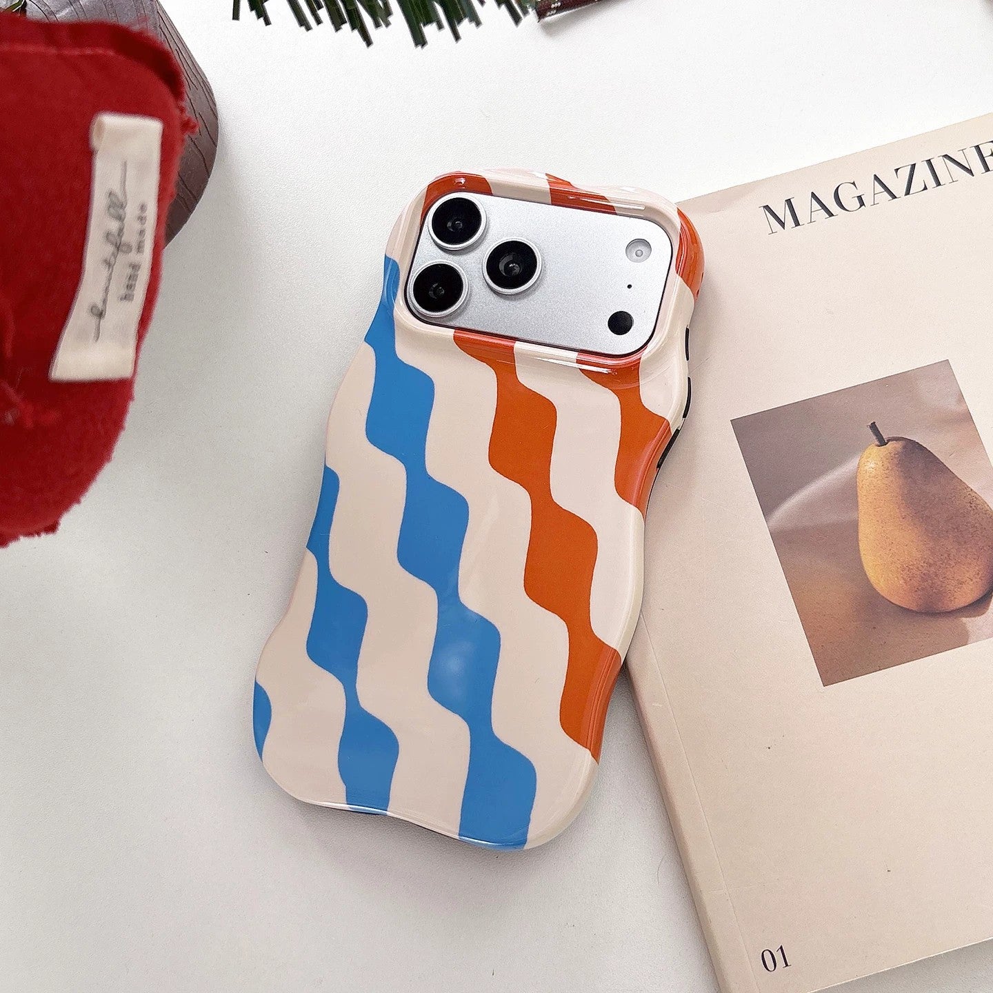 ins彩色棱形波浪菲林二合一手机壳适用苹果17promax磁吸iPhone16