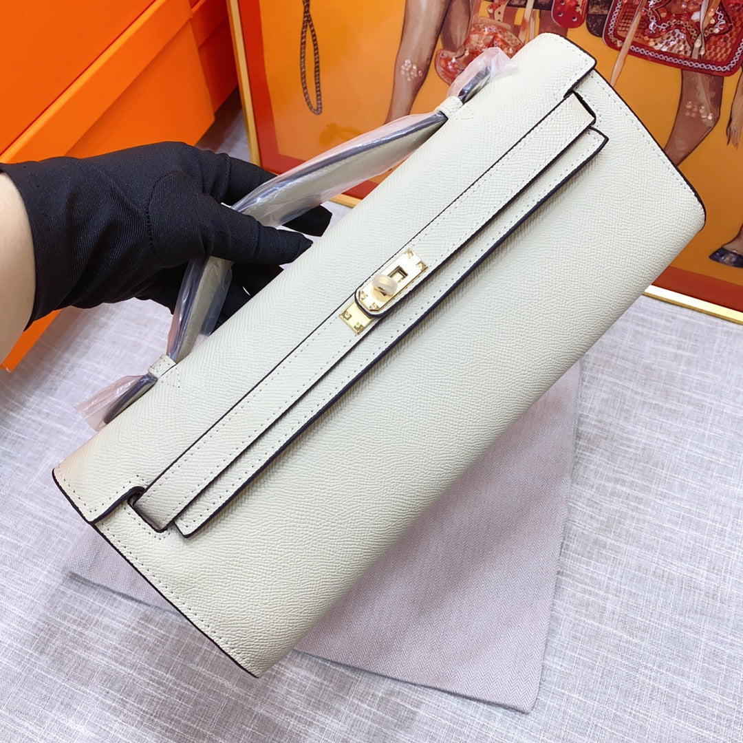 凯莉epsom掌纹手包真皮女包时尚kelly荔枝纹牛皮晚宴包亚马逊代发