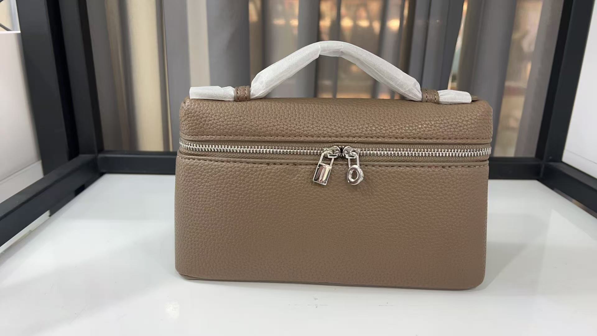 跨境LP饭盒包lp19盒子包真皮女包gigi同款piana手提单肩斜跨包女