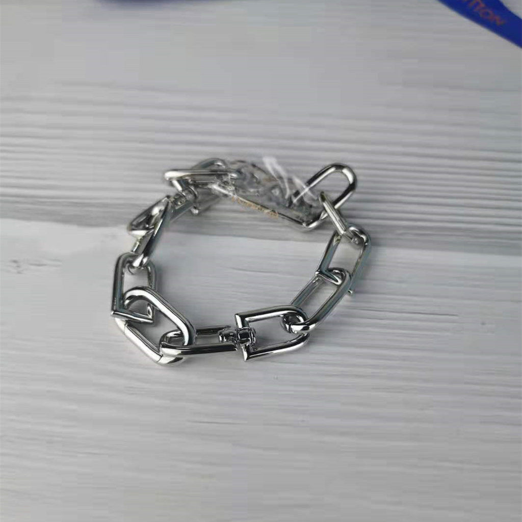 巴黎家字母B光面粗手链欧美时尚嘻哈高级感冷淡风链条情侣手链