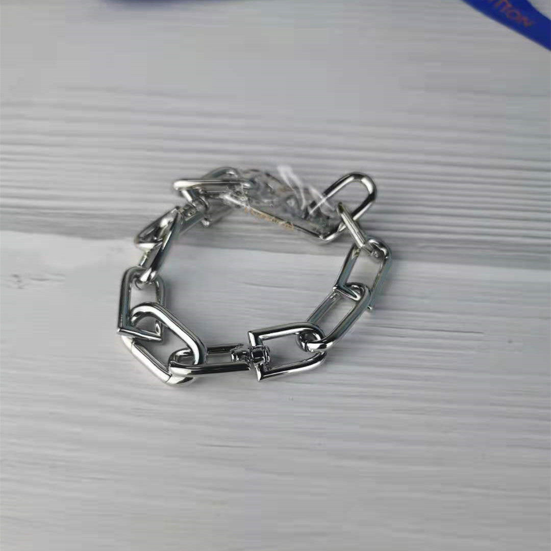 巴黎家字母B光面粗手链欧美时尚嘻哈高级感冷淡风链条情侣手链