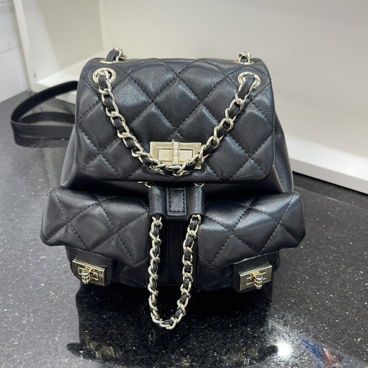 韩版时尚高级感双肩包女2025新款小香风菱格链条包小众双肩背包