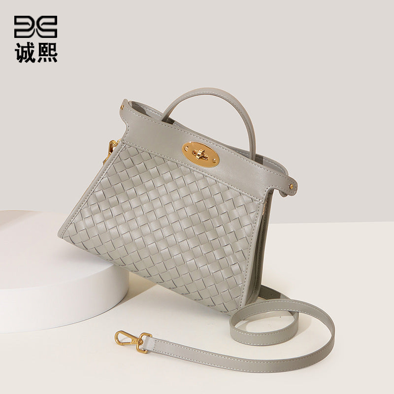 质感潮流手提包时尚编织包包高级感精致斜挎包韩版女士简约单肩包