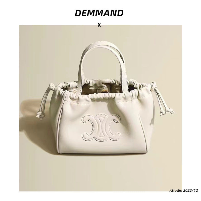 2023新款复古手提包凯旋门牛皮腋下托特包包女单肩斜挎包小众设计