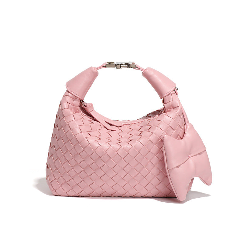 包包女2025新款手工编织包跨境手提饭盒包质感潮流休闲单肩斜跨包