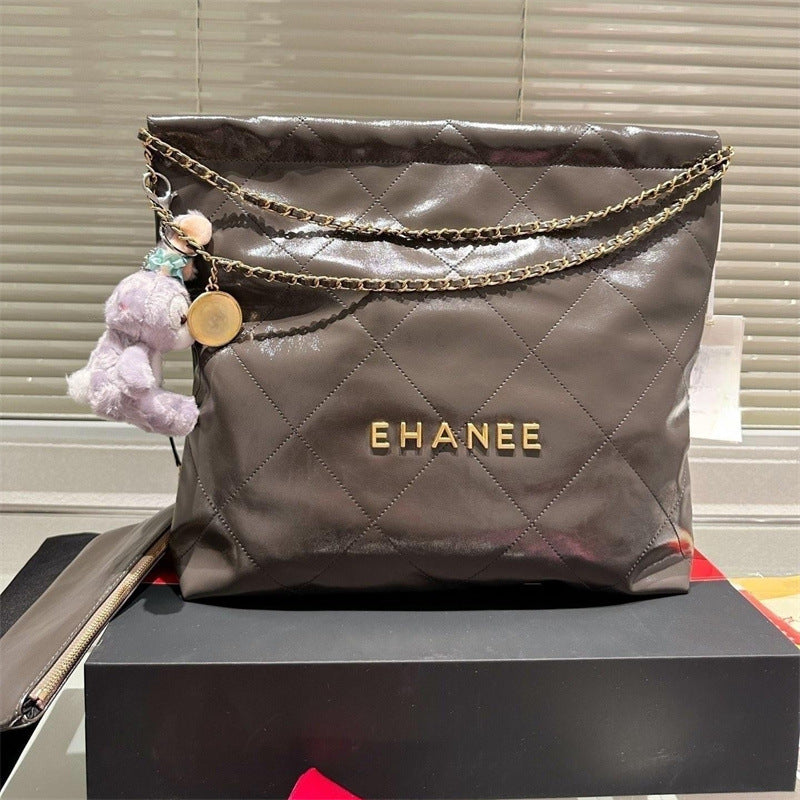 小香风菱格链条包包女2024新款春mini垃圾袋包通勤斜挎迷你托特包