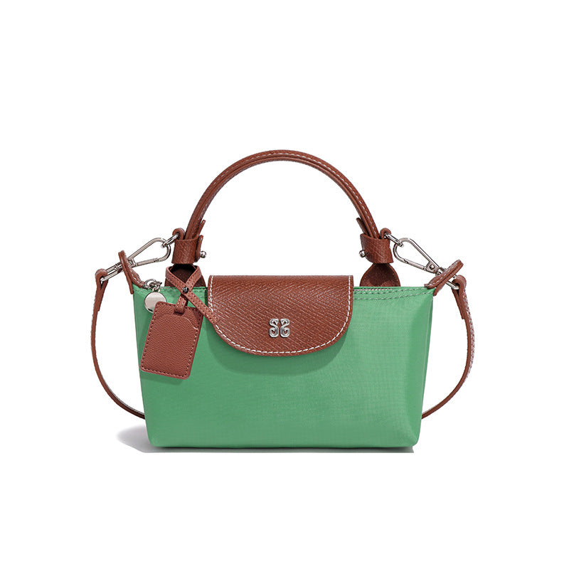 设计感女包百搭斜挎包小众迷你可爱饺子包时尚潮流拼色手提单肩包