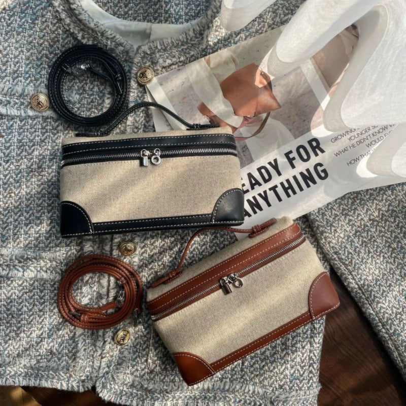 跨境LP饭盒包lp19盒子包真皮女包gigi同款piana手提单肩斜跨包女