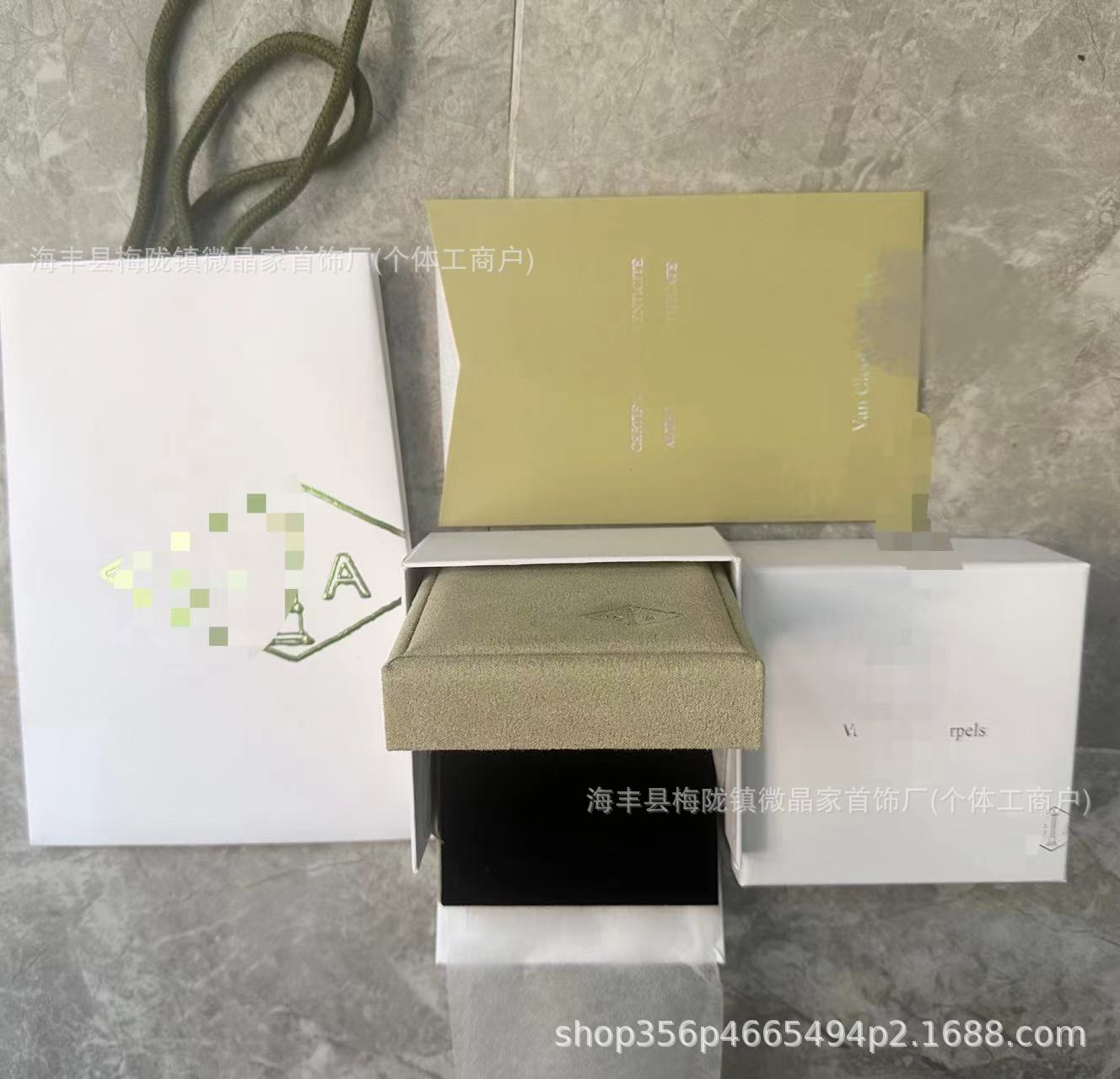 高版梵家幸运满钻三叶草项链女幸运草吊坠镀18K金工厂直销直播供