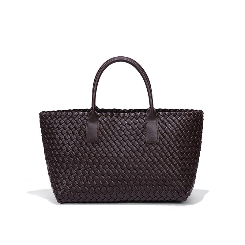 新款女士手提包高级感大容量百搭子母包通勤百搭简约手工编织包包