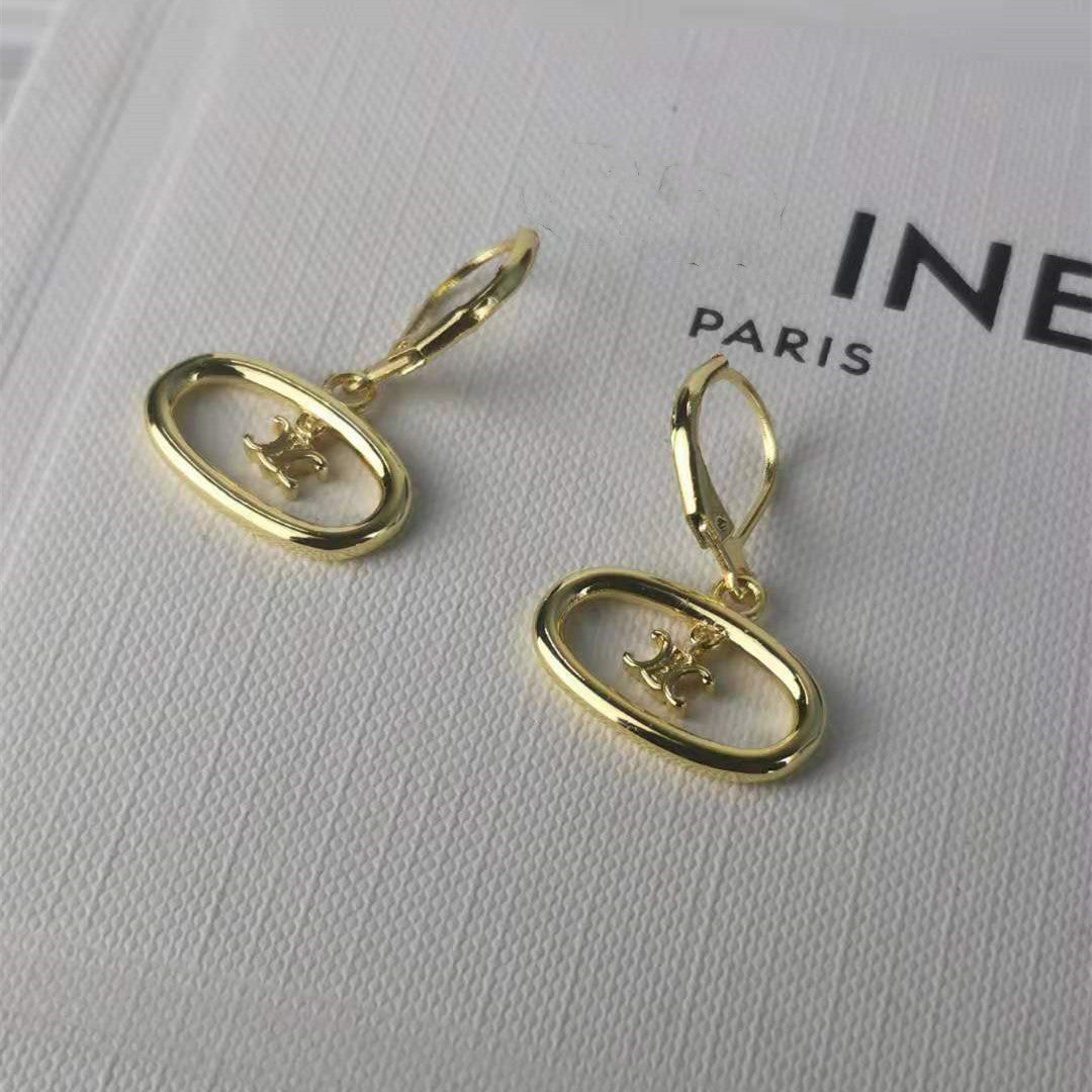 赛家2021新款凯旋门耳环雕刻镂空图案简约Celi风镂空凯旋门耳钩