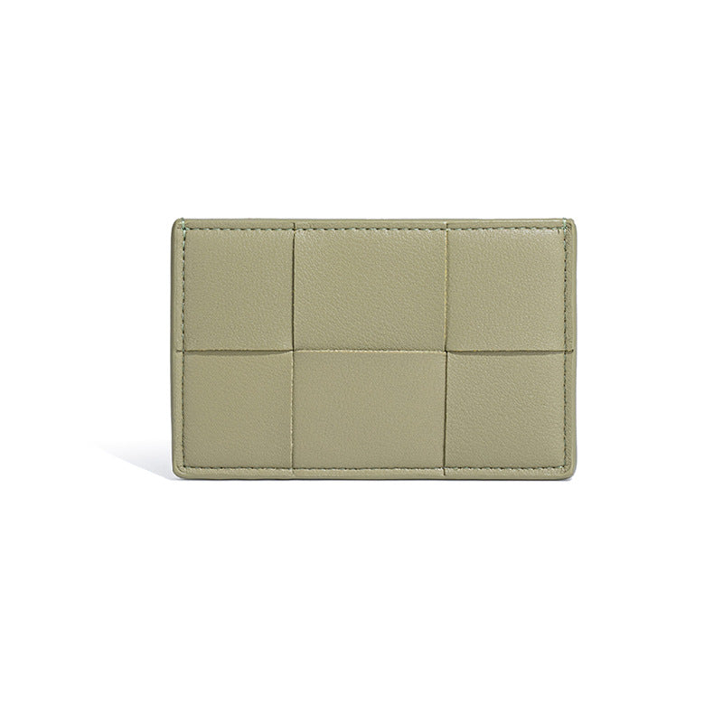 工厂批发时尚编织超薄卡包潮流棋盘格卡夹多功能男女通用收纳卡套