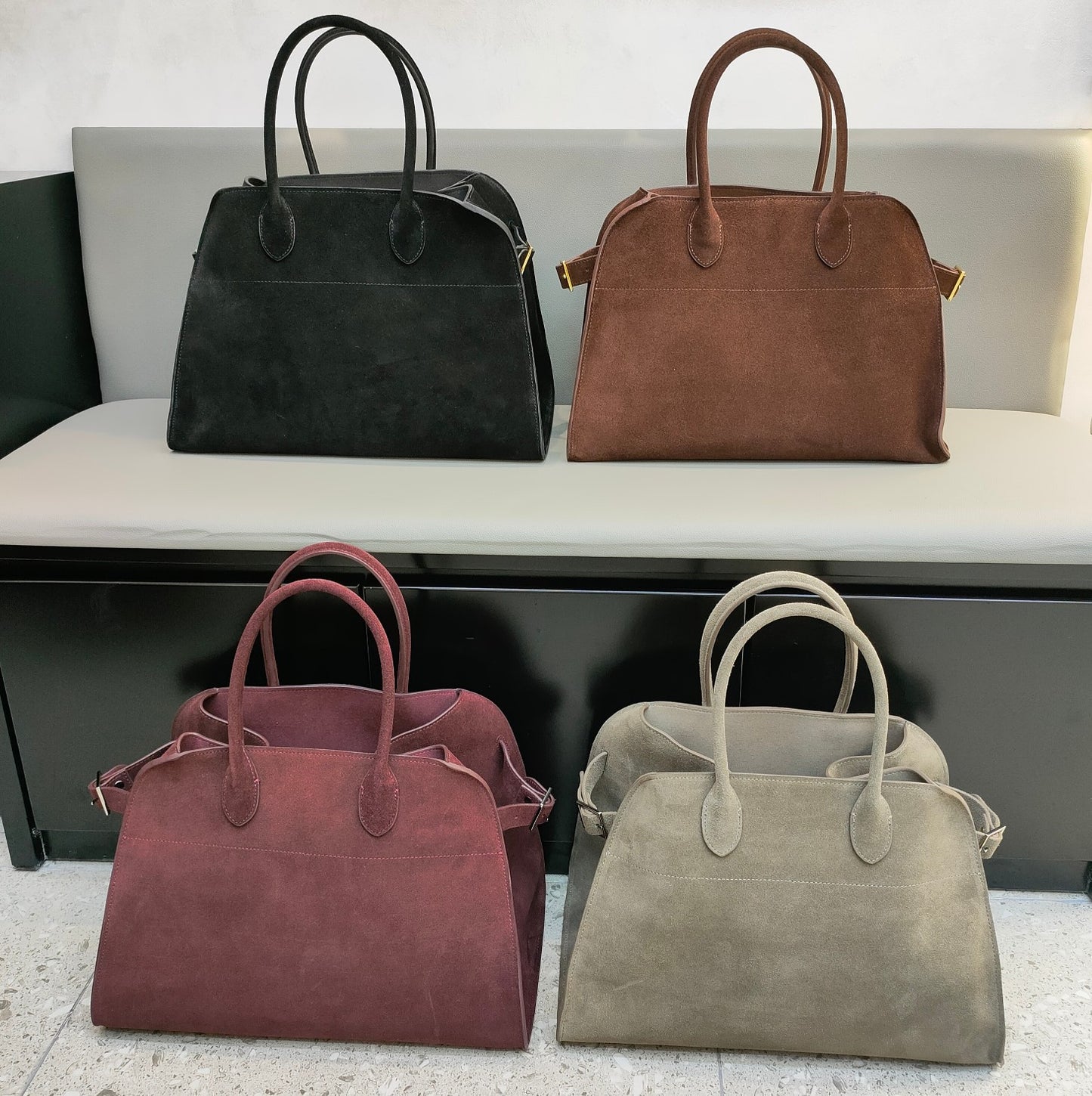 2024新款董洁同款磨砂麂皮托特包大容量通勤大包简约时尚手提女包