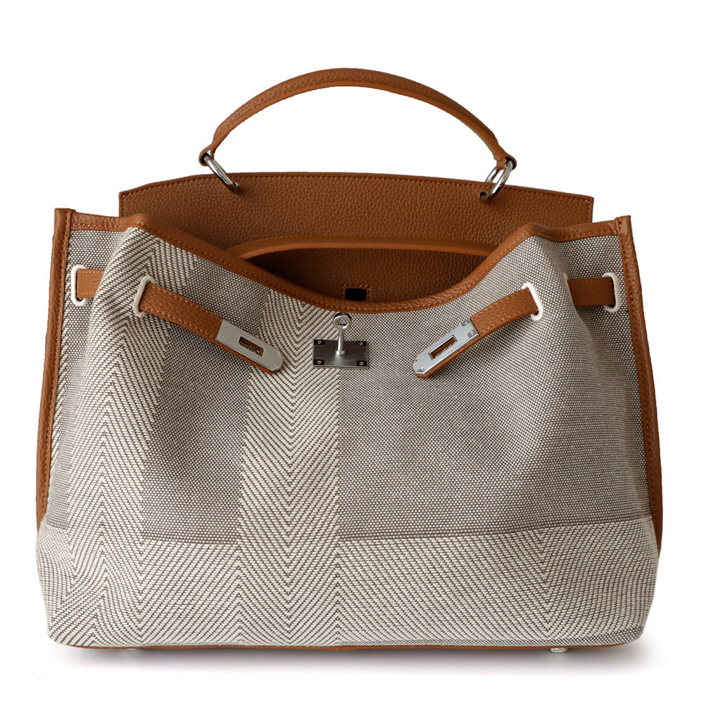 包包女秋冬新款 大容量托特包手提帆布电脑包简约时尚通勤单肩包