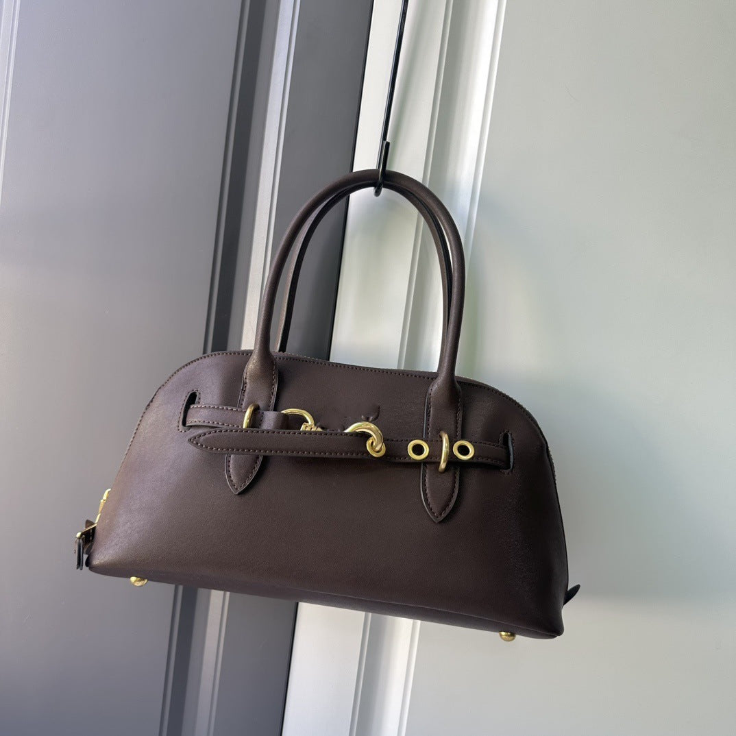 缪家秋冬新款复古美拉德百搭磨砂tote手提单肩包腋下包公文托特包