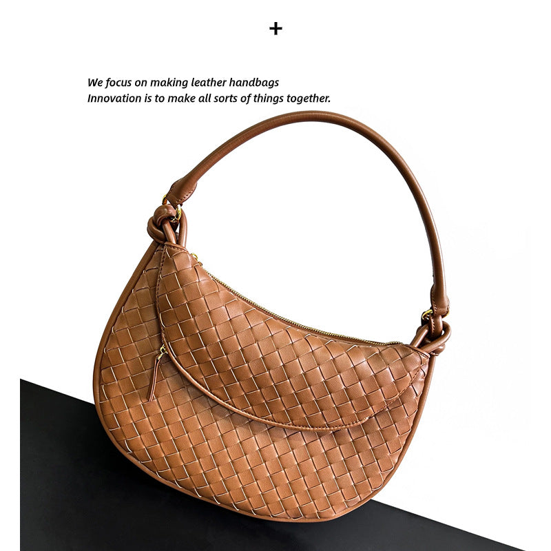 新月包斜挎包女2023新款高级感小众饺子包软皮单肩真皮时尚腋下包