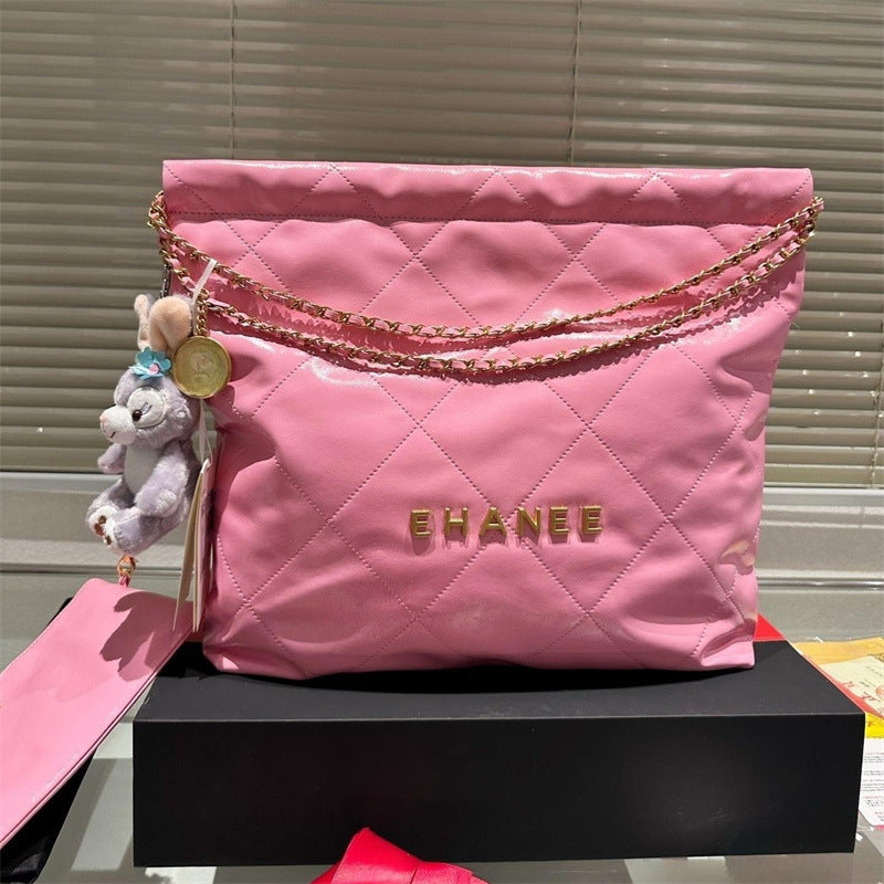 小香风菱格链条包包女2024新款春mini垃圾袋包通勤斜挎迷你托特包