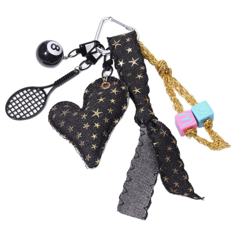 黑色包挂系列牛仔包蝴蝶结包挂口红包挂件批发miu系包挂绳子配饰