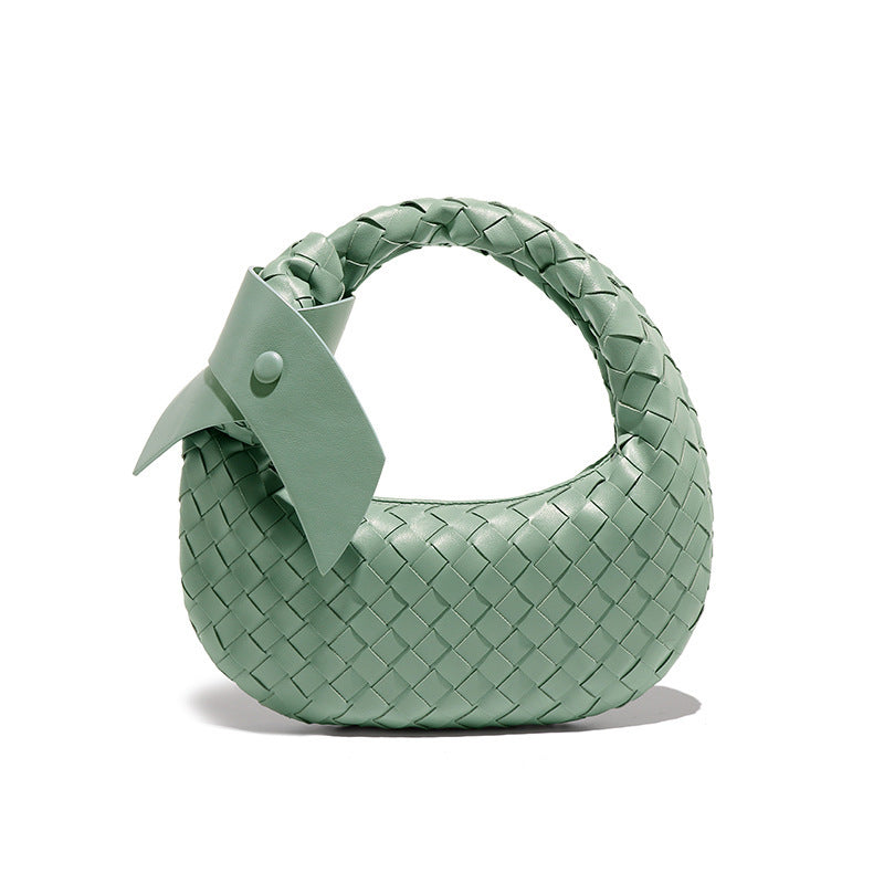 2024夏季女式新款饺子包贴标定制牛角编织包手提单肩包百搭腋下包