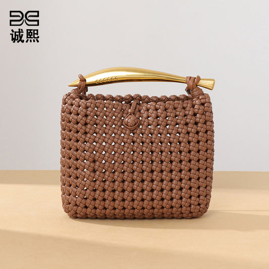 小众风车结沙丁鱼手拎女包时尚百搭手工编织包个性潮流单肩斜挎包