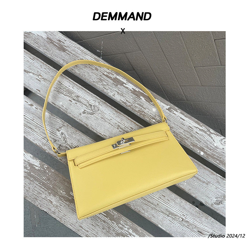 新款纯手工蜡线凯莉包真皮女包山羊皮单肩斜挎手提复古百搭腋下包