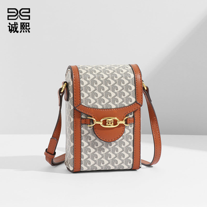 轻奢迷你手机包时尚休闲百搭竖款狗牙零钱包新款质感单肩斜跨女包