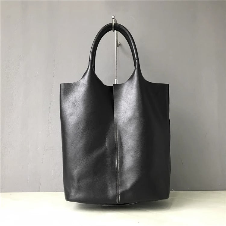 外贸工厂尾货真皮购物袋包慵懒潮托特包大容量通勤单肩腋下女包