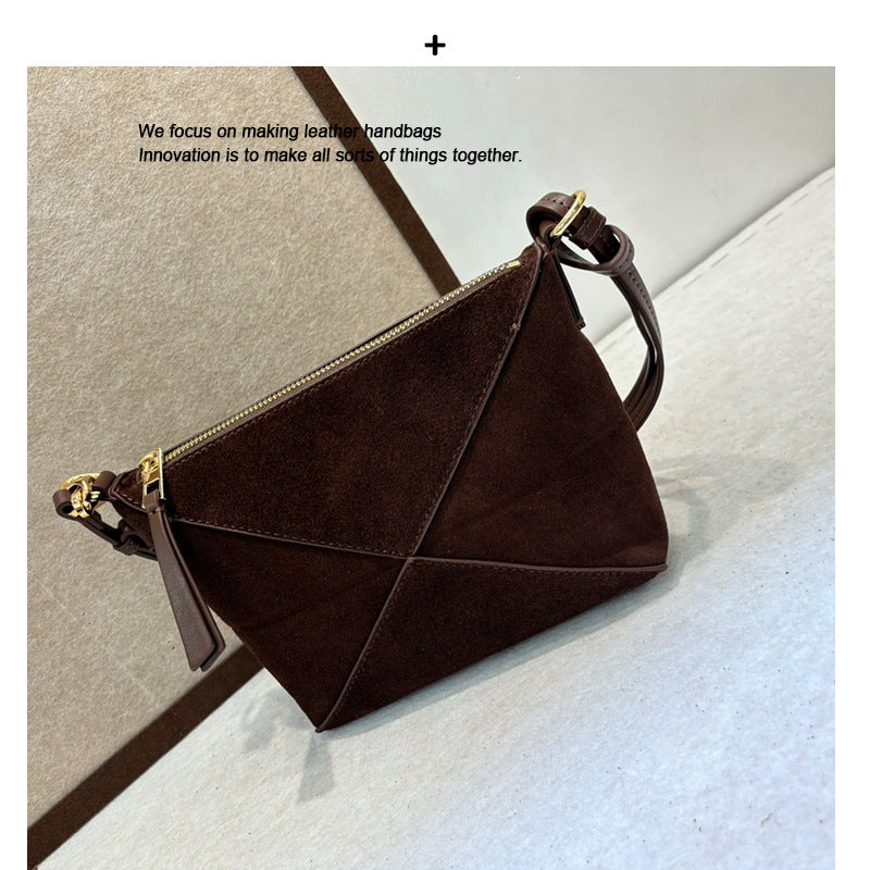 2024秋冬新款迷你几何腋下包挂件拉链单肩斜挎小包女轻便百搭潮流