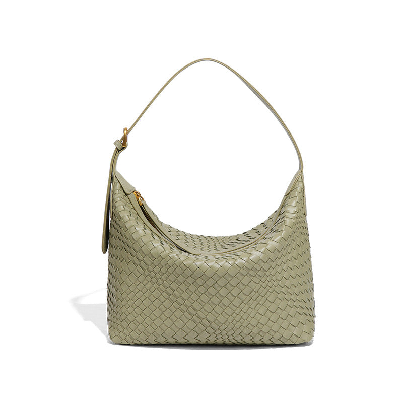 2025开春新款手工编织包包时尚单肩腋下包大容量通勤手提饭盒包女