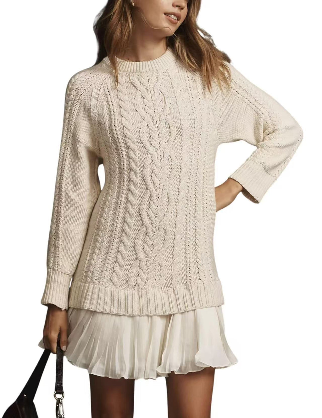 25爆款跨境欧美女装新款亚马逊TK独立站舒适休闲时尚秋冬麻花毛衣