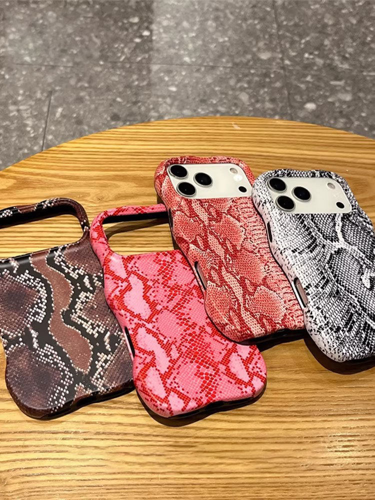 高级感蟒蛇纹适用苹果17promax手机壳iPhone16波浪菲林二合一1514