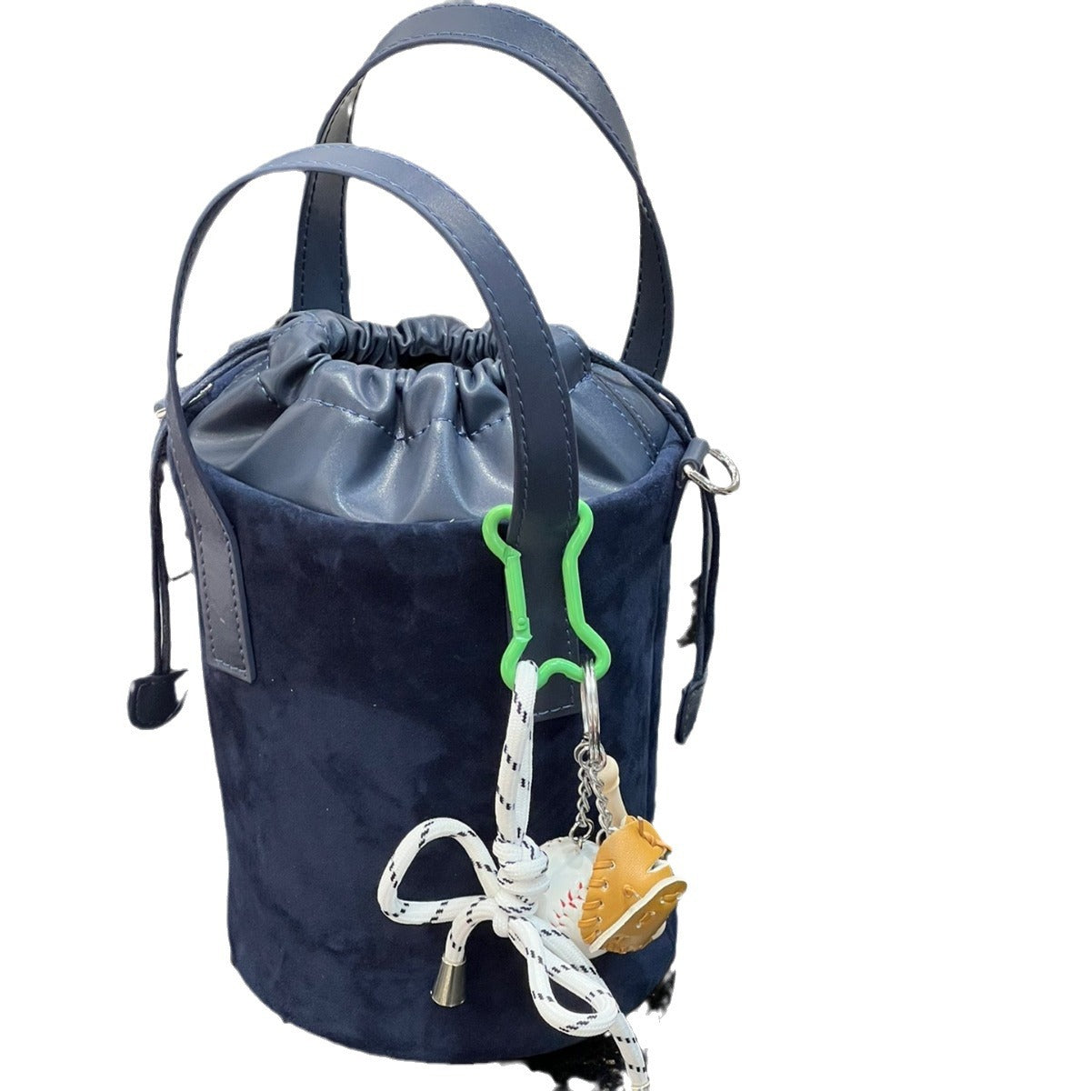 头层磨砂麂皮水桶包女2024秋冬新款高级质感真皮手机包百搭斜挎包