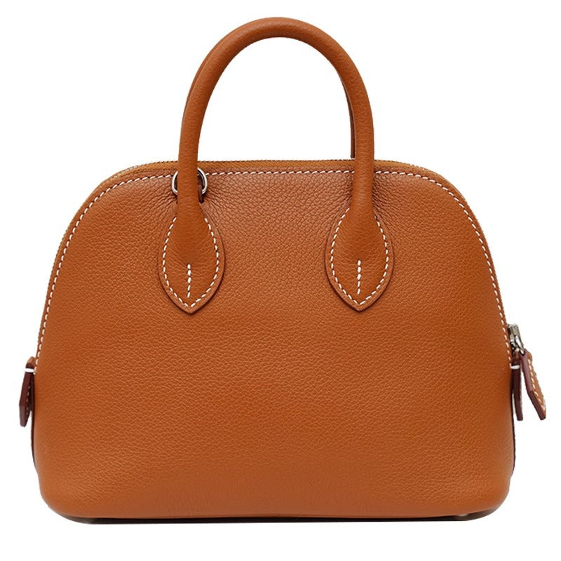 可爱实用担当~头层牛皮真皮贝壳包mini bolide迷你保龄球包 代发