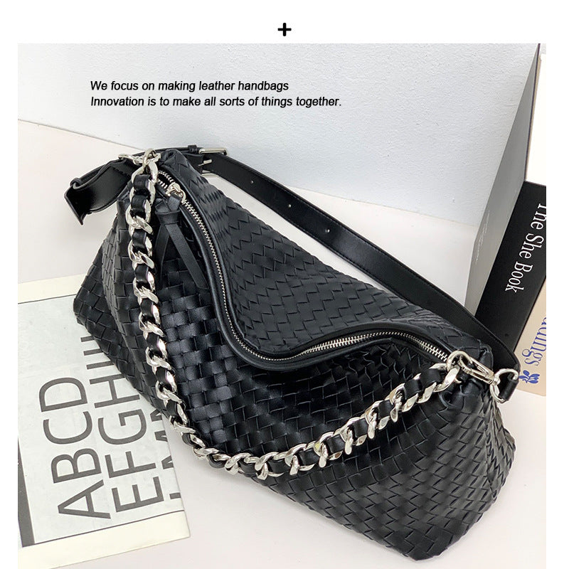 新款法棍腋下时尚潮流百搭单肩包手工编织高级感大容量通勤斜挎包