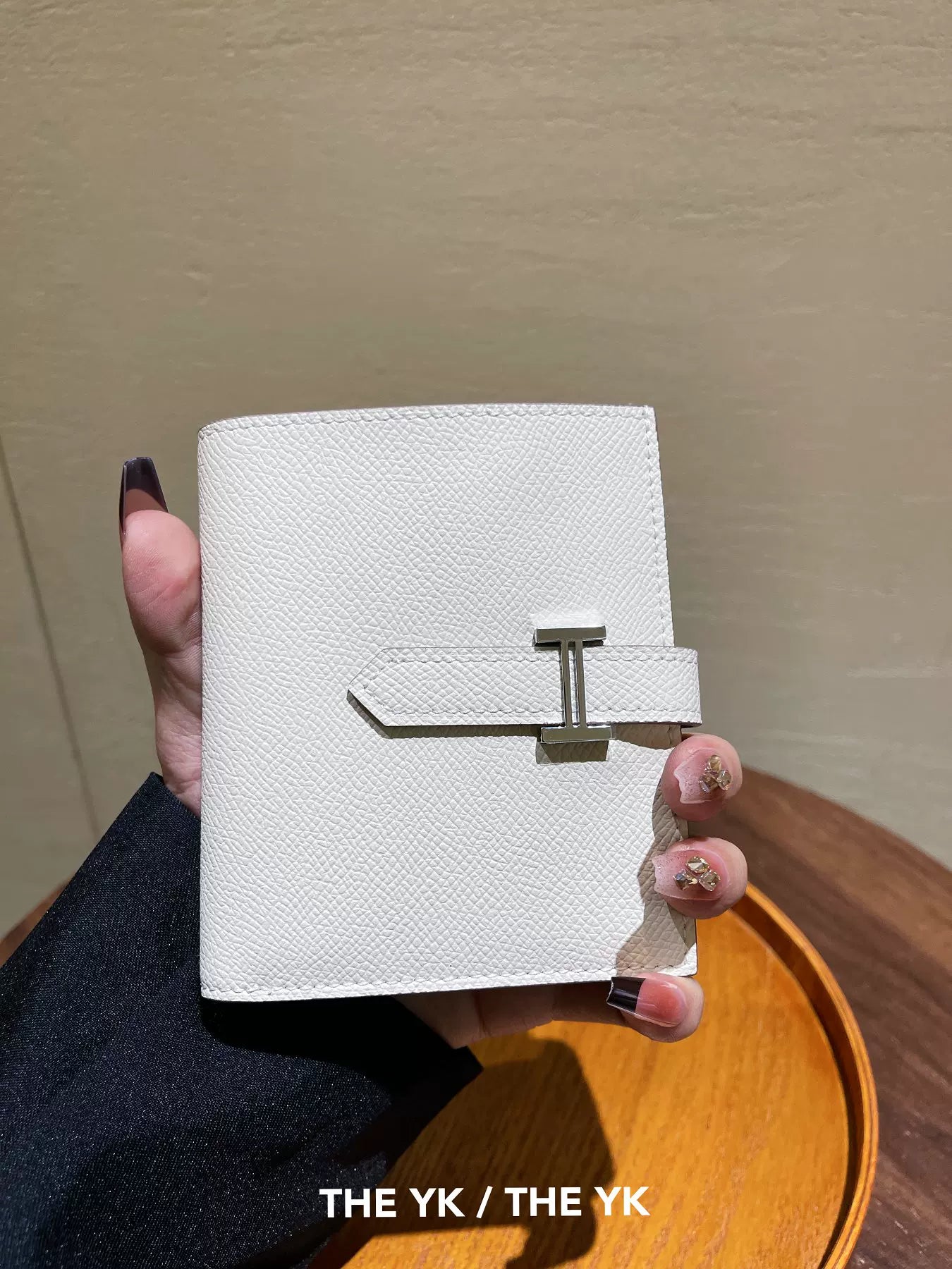 真皮H扣钱包长款多功能两折ep牛皮钱包大容量手掌纹长夹卡零钱包